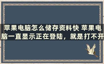 苹果电脑怎么储存资料快 苹果电脑一直显示正在登陆，就是打不开，怎么办呢